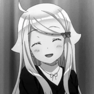 🖤 Anime, Ragazza, Carina, Sorriso, Cartone animato, Felice telegram sticker