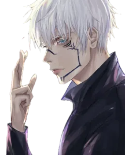 🙄 Gojo Satoru Jujutsu Kaisen อนิเมะ, โกโจ ซาโตรุ, มหาเวทย์ผนึกมาร, มังงะ, สติกเกอร์, ผมขาว, ตัวละคร telegram sticker