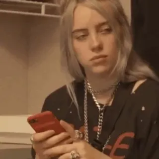 🌊 Billie Eilish piosenkarz, gwiazda, muzyk, młoda kobieta, osoba, portret telegram sticker