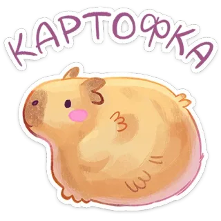 😐 КАРТОФКА мультфильм, животное, милый, морская свинка, питомец, мультяшный персонаж telegram sticker