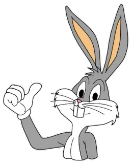 👍 Bugs Bunny dibujos animados, conejo, conejo, Looney Tunes, pulgar arriba telegram sticker