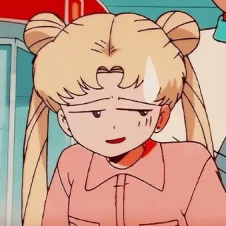 🖤 Usagi Tsukino Sailor Moon Anime, Sailor Moon, Usagi Tsukino, Personaggio, Cartone animato, Ragazza, Triste telegram sticker