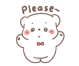 💬 Please~ fofo, urso, implorando, pedindo, adorável, urso de desenho animado telegram sticker