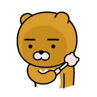 💬 Ryan การ์ตูน, หมี, ตัวละคร, น่ารัก, ไรอัน, Kakao Friends telegram sticker