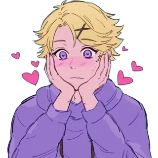 🙊 Anime, Lindo, Sonrojo, Corazón telegram sticker