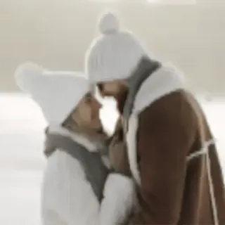 💟 para, zima, śnieg, miłość, uczucie, romantyzm, czapki telegram sticker