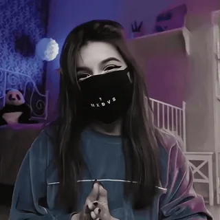 🧬 I MXBVS девушка, женщина, маска, панда, спальня whatsapp sticker