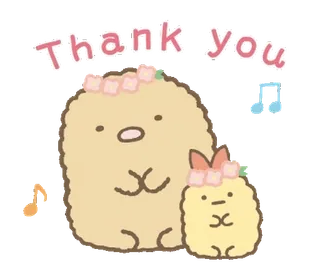 🤍 Thank you danke, süß, kawaii, entzückend, tiere, animation telegram sticker