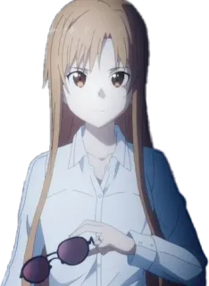 😕 Asuna Yuuki Sword Art Online Anime, Fille, Asuna, Sword Art Online, Personnage whatsapp sticker