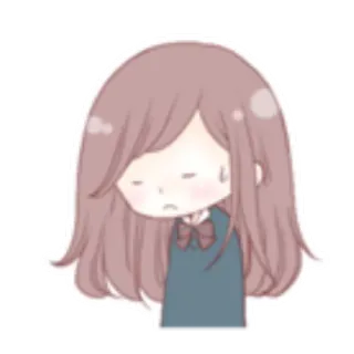 ✨ ragazza, triste, anime, carino, cartone animato, depressa, emo telegram sticker