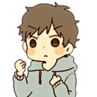 🥡 Cartoon, Anime, Niedlich, Junge, Figur, Illustration telegram sticker