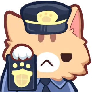 👮 แมว, ตำรวจ, เจ้าหน้าที่, อุ้งเท้า, ตรา telegram sticker