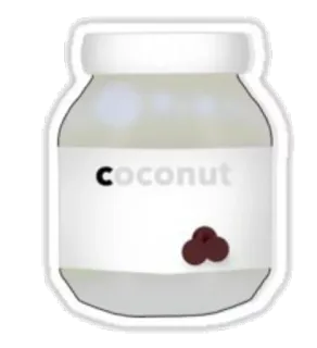 🍯 coconut coconut, jar, food, fruit, label telegram sticker