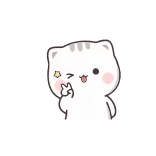 😉 gato, lindo, guiño, estrella, kawaii, animal telegram sticker