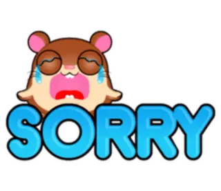 😓 SORRY apology, sad, sorry, guilty, cartoon hamster telegram sticker