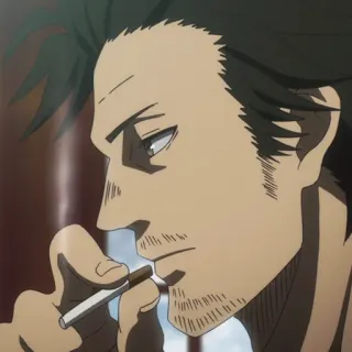 🚬 Yami Sukehiro Black Clover Anime, Yami, Sukehiro, Black Clover, Cigarette, Fumer telegram sticker