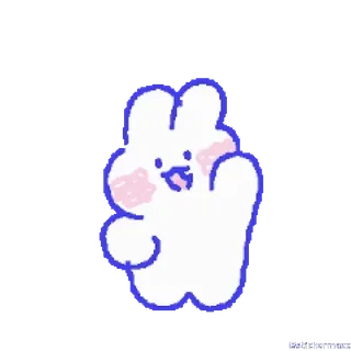 🥰 Cartone animato, Carino, Coniglio, Animale, Kawaii telegram sticker