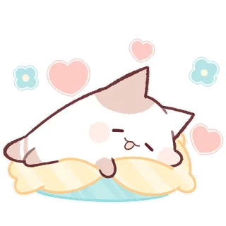 😍 cat, sleeping, cute, kawaii, adorable, kitten, cartoon telegram sticker