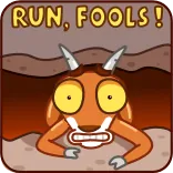 😵 RUN, FOOLS! cartoon, animal, running, fox, goat, scared telegram sticker