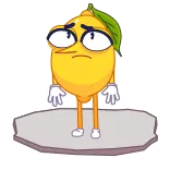 🤕 lemon, fruit, cartoon, character, sad, cute, yellow telegram sticker