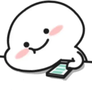 🥺 Cartoon, Schattig, Karakter, Smartphone, Wit telegram sticker