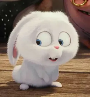 👀 Snowball The Secret Life of Pets rabbit, white, fluffy, cute, animal, cartoon, bunny telegram sticker