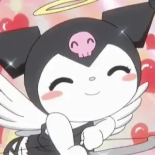 💕 Kuromi kuromi, sanrio, anime, kawaii, lindo, ángel, cupido telegram sticker
