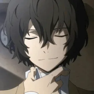 🕸 Osamu Dazai Bungou Stray Dogs Anime, Bungou Stray Dogs, Dazai, Osamu Dazai, sonriendo, personaje whatsapp sticker