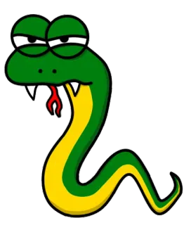 🤨 змея, мультфильм, животное, рептилия telegram sticker
