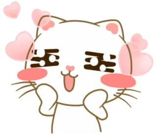 😍 chat, mignon, animal, kawaii, coeurs, adorable, dessin animé, sticker telegram sticker