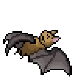 👍 bat, animal, pixel art, flying, mammal, halloween whatsapp sticker