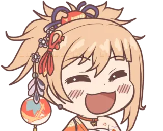 😄 Yoimiya Genshin Impact yoimiya, genshin impact, chica anime, linda, videojuego, pyro, fuegos artificiales telegram sticker