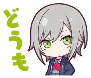 🖐 どうも anime, girl, cute, sticker whatsapp sticker