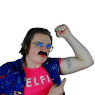 💪 SELFIE uomo, selfie, occhiali, baffi telegram sticker