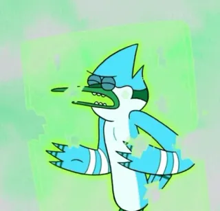 👾 Mordecai Regular Show cartoon, Mordecai, Regular Show, angry whatsapp sticker