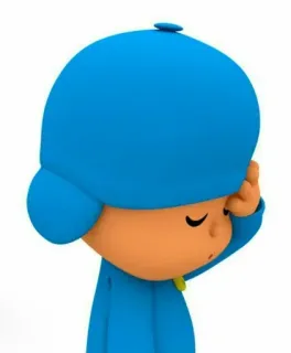 🕳 Pocoyo desenho animado, criança, azul, cansado, sonolento, personagem telegram sticker