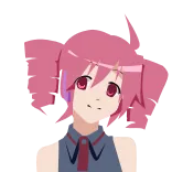🙂 anime girl, pink hair, cute, cartoon, character whatsapp sticker