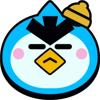 🙂 cartone animato, adesivo, uccello, animale, blu, carino whatsapp sticker