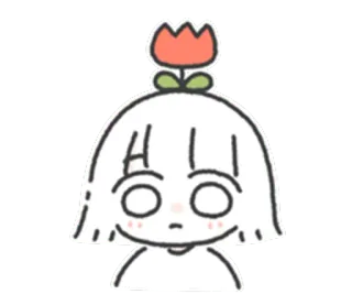 😳 lindo, flor, dibujos animados, pegatina, chica, ilustración, garabato telegram sticker