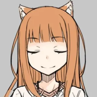 😌 Holo Spice and Wolf anime, character, wolf girl, Holo, Spice and Wolf, fox ears telegram sticker