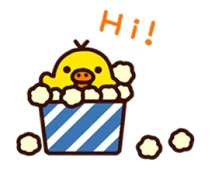 👋 Hi! เป็ด, น่ารัก, ทักทาย, สัตว์, การ์ตูน telegram sticker