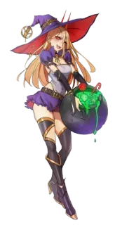 😈 sorcière, halloween, magie, fantaisie, dessin animé, animé, magicienne whatsapp sticker