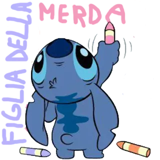 💩 Stitch Lilo & Stitch NERD stitch, nerd, lilo and stitch, disney, cartoon, crayon, cute telegram sticker