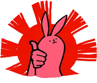 😀 Hase, Häschen, Daumen hoch, Positiv, Süß, Cartoon, Tier whatsapp sticker