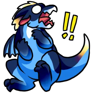 😱 dragon, cartoon, sticker, fantasy, animal, cute, animated whatsapp sticker