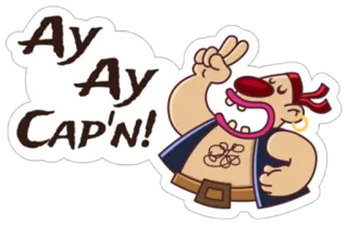 💢 Ay Ay CAP'N! pirata, capitán, dibujos animados, mar, aventura whatsapp sticker