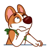 🤔 dog, thinking, animal, cartoon, cute, expression telegram sticker