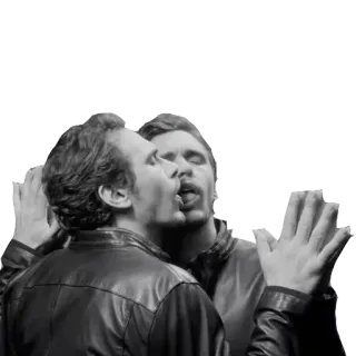 😘 uomo, leccare, faccia, riflesso, strano, ritratto telegram sticker
