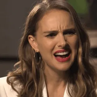 🍄 Natalie Portman atriz, celebridade, mulher, rosto, expressão, retrato telegram sticker