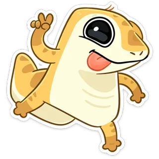 ✌ gecko, lizard, peace sign, animal, cute, reptile telegram sticker